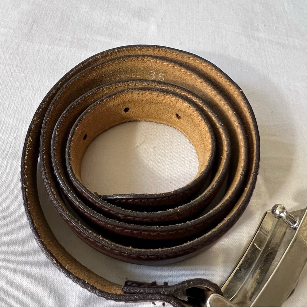Harley Davidson Brown leather belt size 36 #98475-95V On Split Cowhide USA